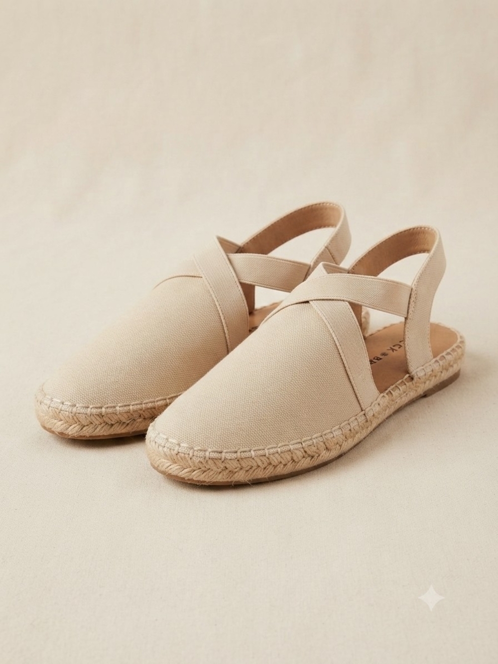 Lucky Brand Beige Canvas Espadrille Sandals Slip-On Flat Size 7.5 NWOT